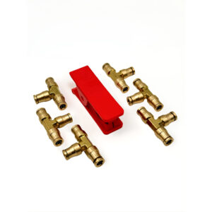 1/4" Union Tee | DOT Push-Connect Brass Fittings | 6-Pack + Cutter