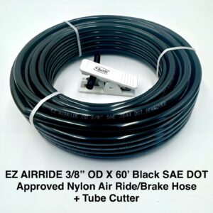 3/8″ DOT Nylon Air Line | 60ft Roll Includes FREE Tube Cutter | EZ Air
