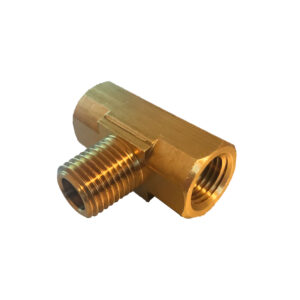 3/8" Male NPT x 1/4" FPT Branch Tee | Brass Triple-Port Adapter