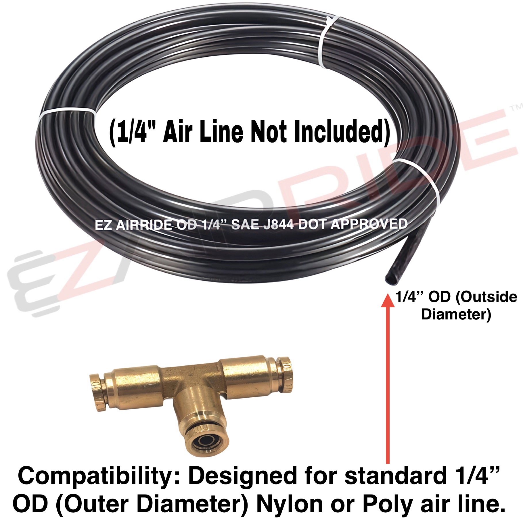 1/4" Union Tee | DOT Push-Connect Brass Fitting - Image 5