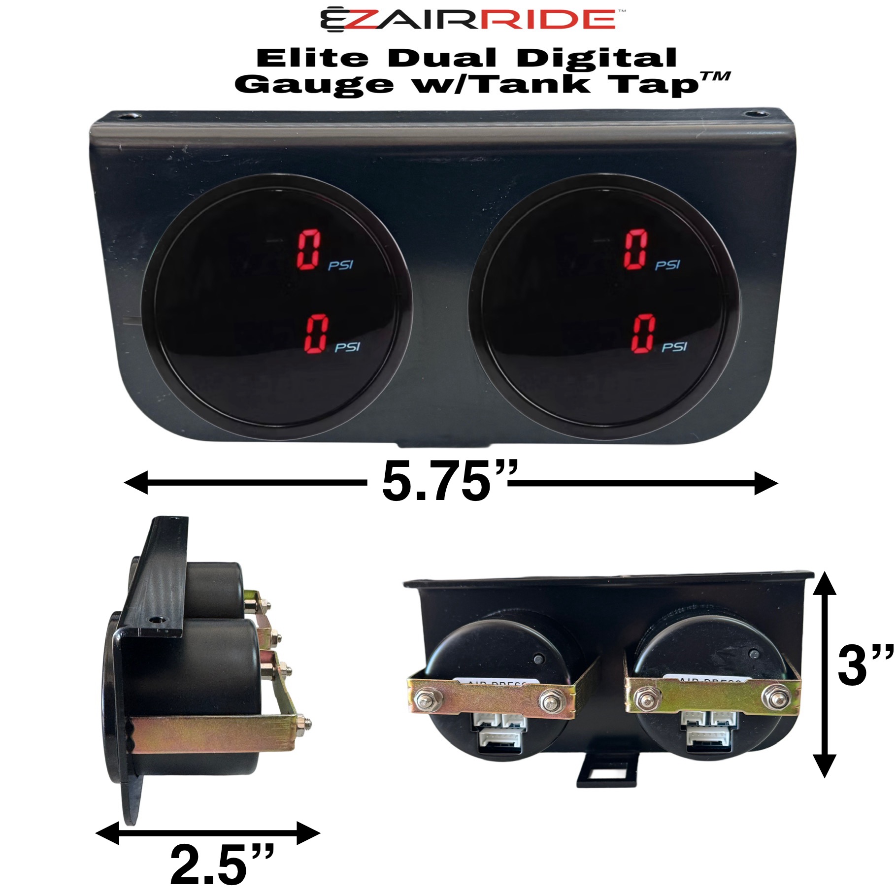 Dual Digital Air Gauge Panel | 4-Corner Monitoring | Integrated Tank Drain Switch - Image 5