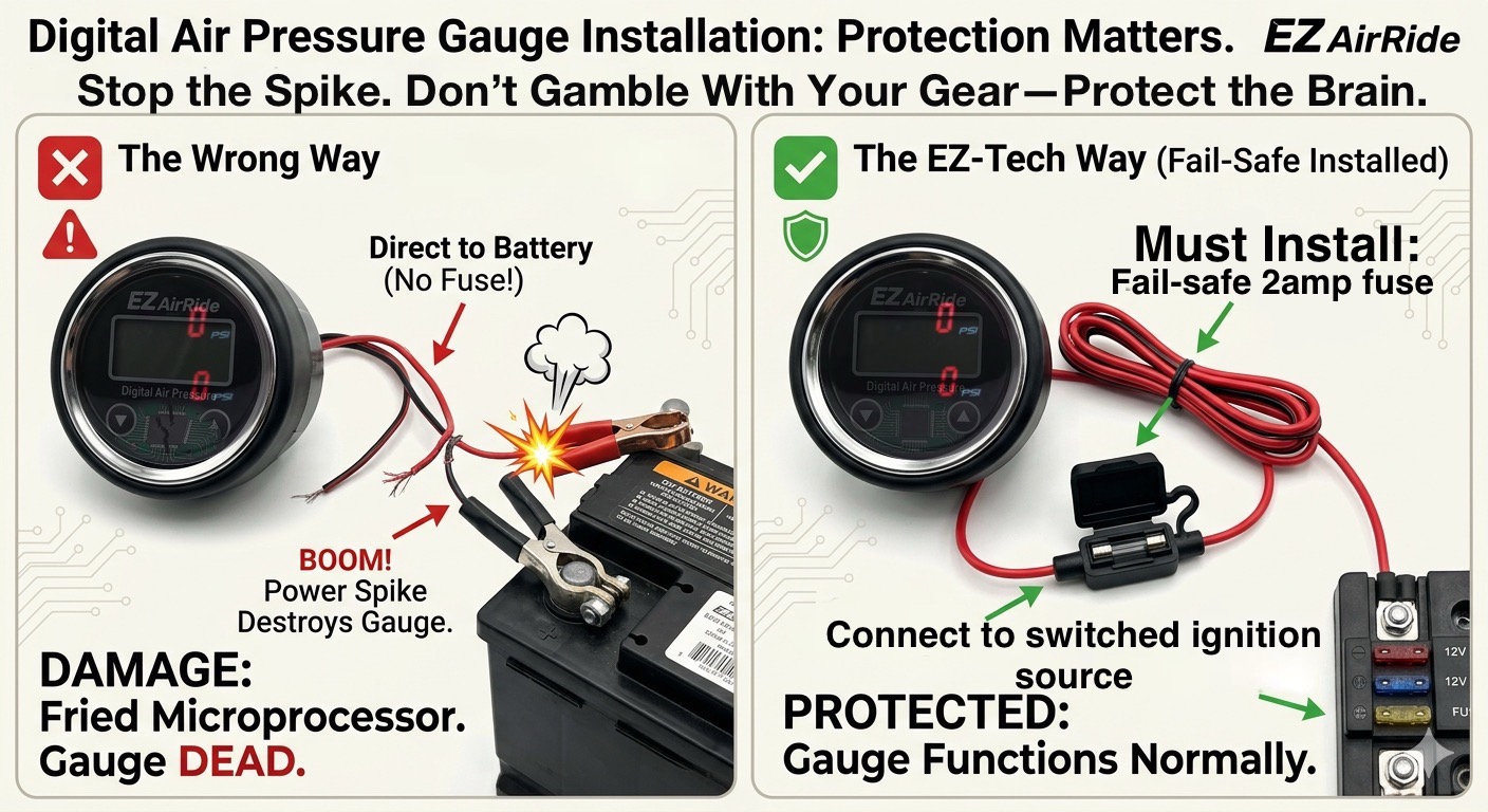 Dual Digital Air Gauge Panel | 4-Corner Monitoring | Integrated Tank Drain Switch - Image 3